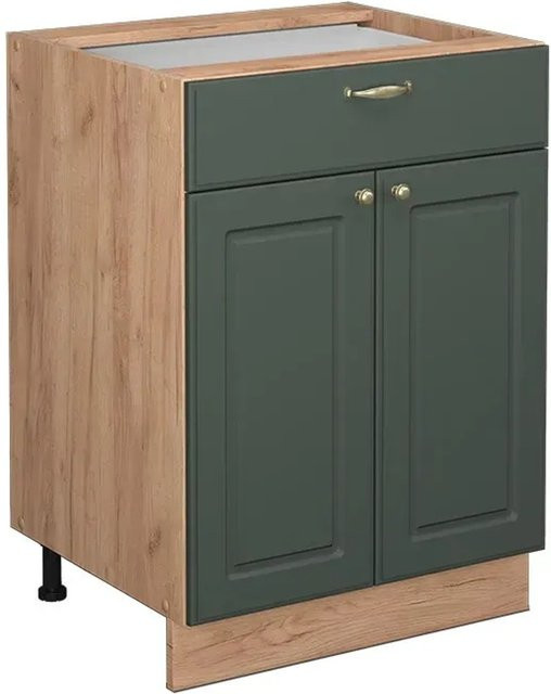 Vicco Küchenunterschrank Fame-Line Landhaus Eiche Grün-Gold mit Schublade und Drehtür Breite: 60 cm - Bild 2