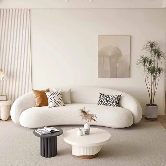 DUTRIEUX Wohnzimmersofa aus weißem Samt im modernen nordischen Design - Bild 1