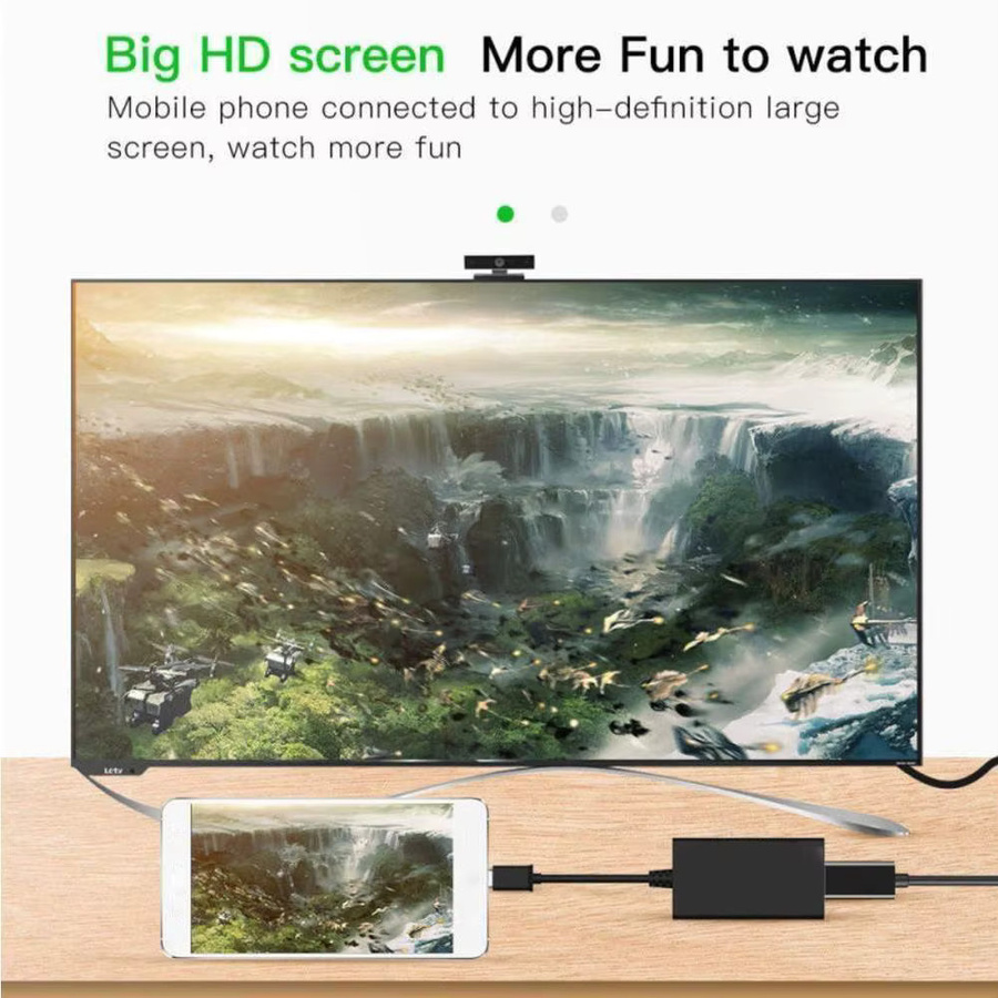 GRWIBEOU Micro USB auf HDMI Adapter Kabel für Android, 1080P Full HD, Schwarz - Bild 2