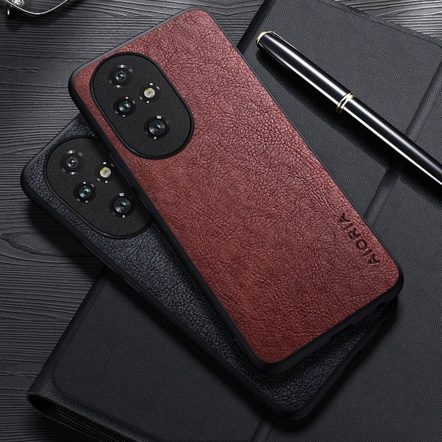 Luxus Leder Business Schutzhülle für Honor 200 Pro und Honor 200 Lite in Braun - Bild 1
