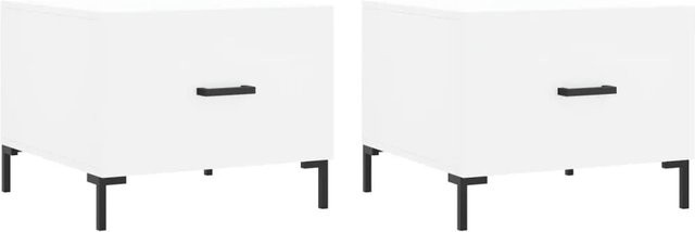 vidaXL Couchtisch Set 2er Pack Weiß, B/T/H: 50 x 50 x 40 cm - Bild 1