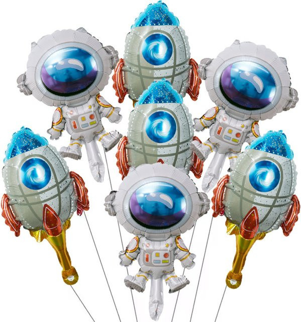 LQVYI Weltraum Folienballons Set mit Astronaut und Rakete für Kindergeburtstage und Partydekoration, 20 Stück - Bild 1