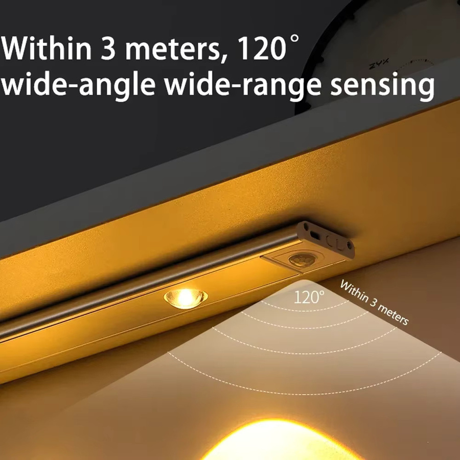 GGBEE LED Unterbauleuchte mit Bewegungssensor, USB aufladbare Lichtleiste für Küche, Schlafzimmer und Kleiderschrank - Bild 2