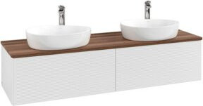 V&B Antao Waschtischunterschrank mit Frontstruktur und Beleuchtung in Weiß, B/T: 160 x 50 cm - Bild 1