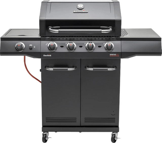 Char-Broil Advantage Core B4 Gasgrill in Schwarz mit Seitenbrenner und Warmhalterist aus Gusseisen und emailliertem Stahl - Bild 1