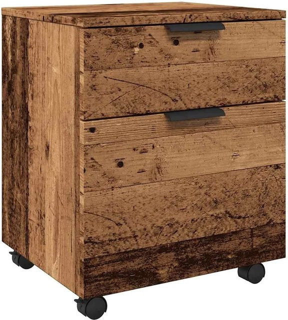 vidaXL Mobiler Aktenschrank mit Rollen in Altholz-Optik, Braun, B/T/H: 45 x 38 x 54 cm - Bild 1