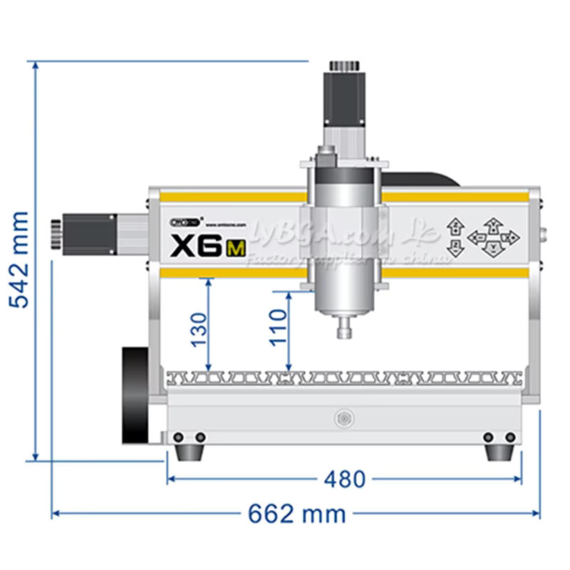YOOCNC Router X6M Gravur Bohren Fräsmaschine mit 3 oder 4 Achsen und USB-Anschluss sowie optionaler 1,5 kW Luft- oder Wasserkühlung - Bild 2