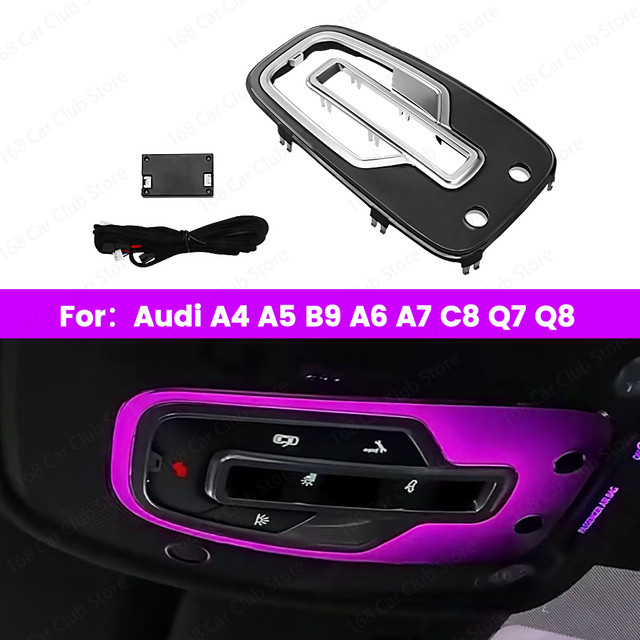 RGB LED Umgebungslicht mit 32 Farben für Audi A4 A5 A6 A7 C8 Q7 B9 zur Fahrzeug-Innenraumbeleuchtung und als Leselicht in Multicolour - Bild 1