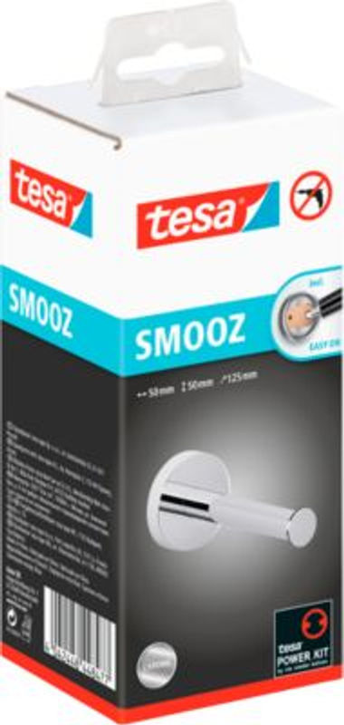 tesa SMOOZ Toilettenpapier-Ersatzrollenhalter aus Metall in Silber, B: 5,0 cm, T: 12,5 cm, H: 5,0 cm - Bild 3