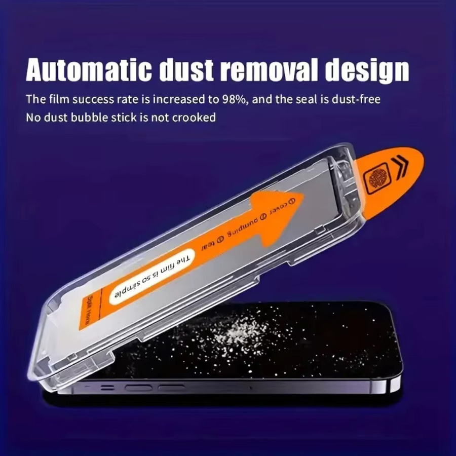 2 Stück Full Cover Displayschutzfolie für Apple iPhone 17 16 15 14 13 12 11 Pro Max Plus Air 16e mit One Click Installation, transparent - Bild 4