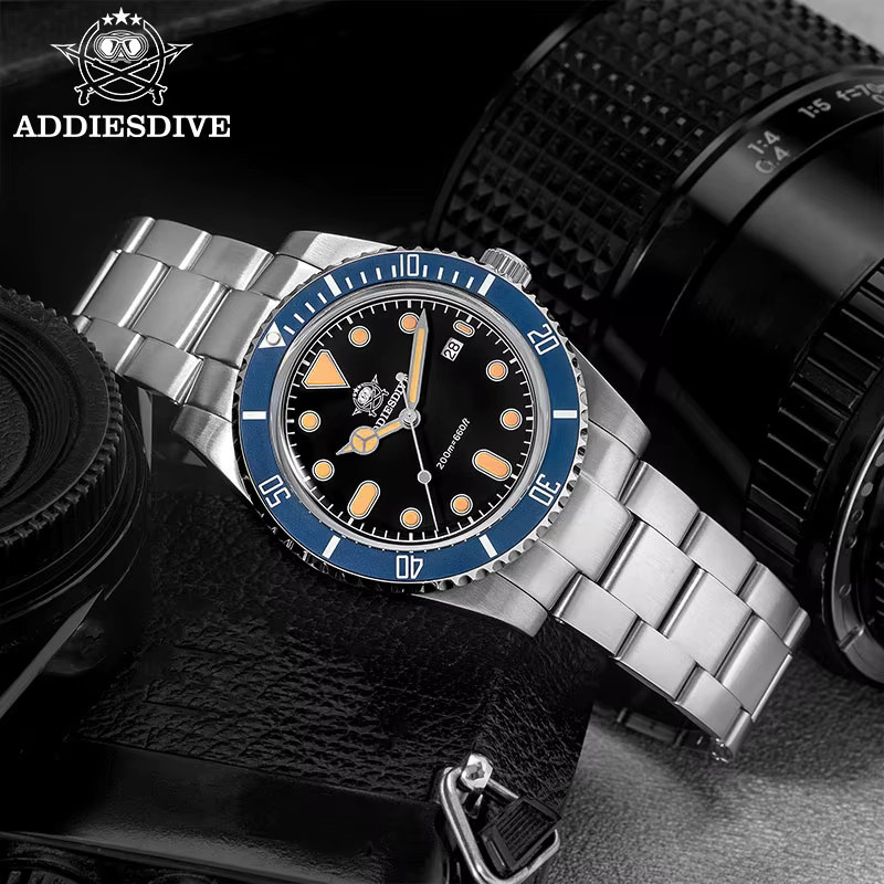 ADDIESDIVE Taucheruhr, Quarz, Edelstahl, 39 mm, Herren, Blau - Bild 4