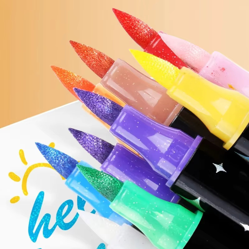 Kawaii Glitzer Dual Tip Marker Set mit Aquarell Pinsel Stiften in Multicolour für Schulkunstbedarf - Bild 5