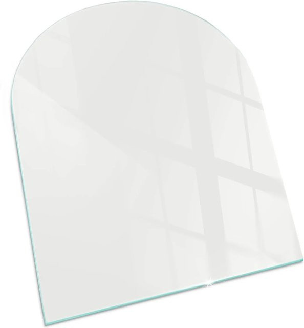 Tulup Glasbodenplatte für Kaminöfen Halbkreis Grau B: 80 cm, T: 70 cm - Bild 1