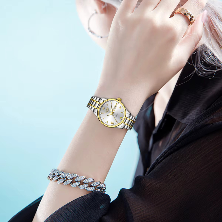 LIGE Armbanduhr Quarz, Edelstahl, Gold, Damen - Bild 3