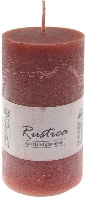 Kopschitz Rustica Kerze Bordeaux Höhe: 6 cm, Durchmesser: 10 cm - Bild 1