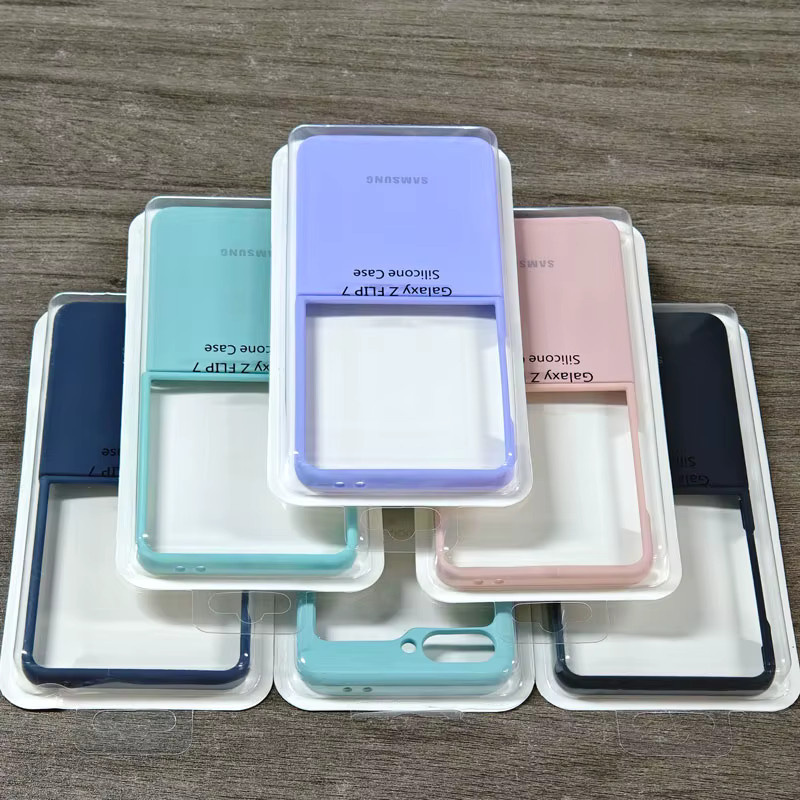 Samsung Galaxy Z Flip 5 6 7 5G Hülle aus weichem Flüssigsilikon in Blau und Multicolour, stoßfeste Soft-Touch Schutzhülle - Bild 2