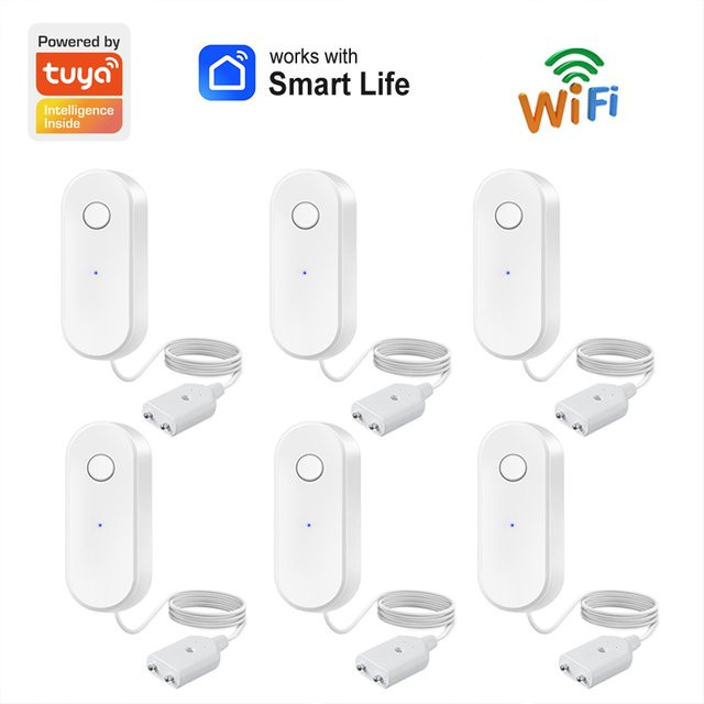 Tuya Smart Wifi Wasserlecksensor zur Fluterkennung mit Smart Life App Unterstützung in Weiß - Bild 1