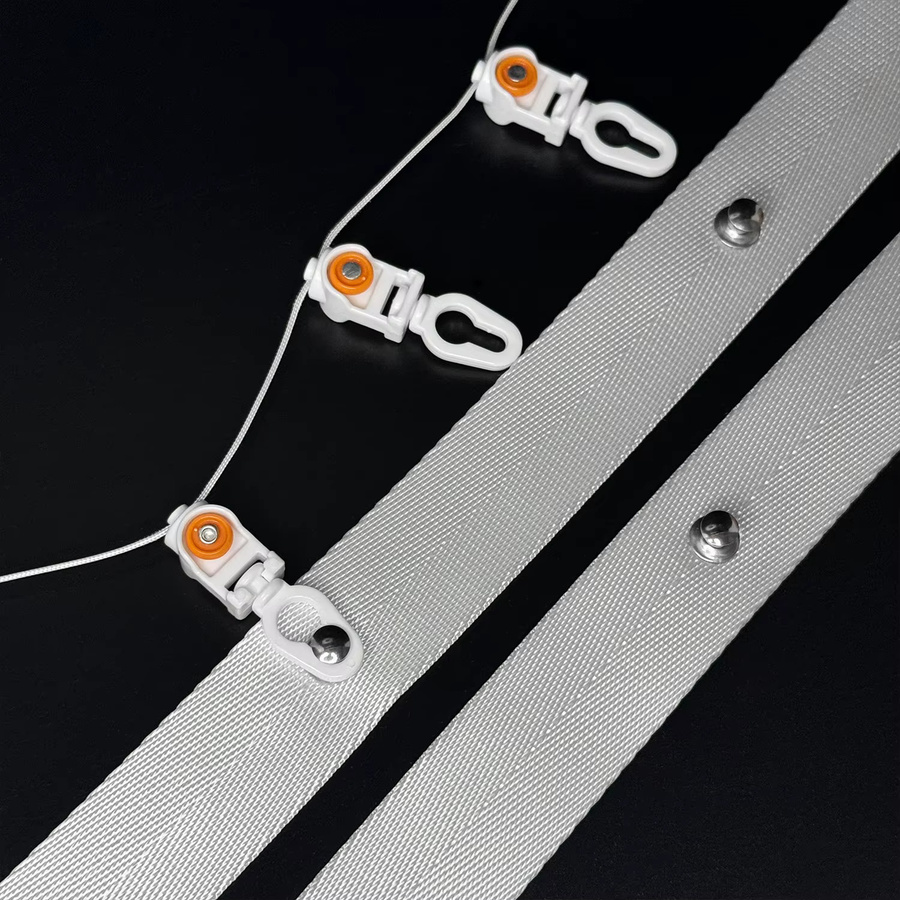 Orange Wheels S Wave Vorhangläufer für Ripple Fold Vorhangschienen, Farbe: Weiß - Bild 4
