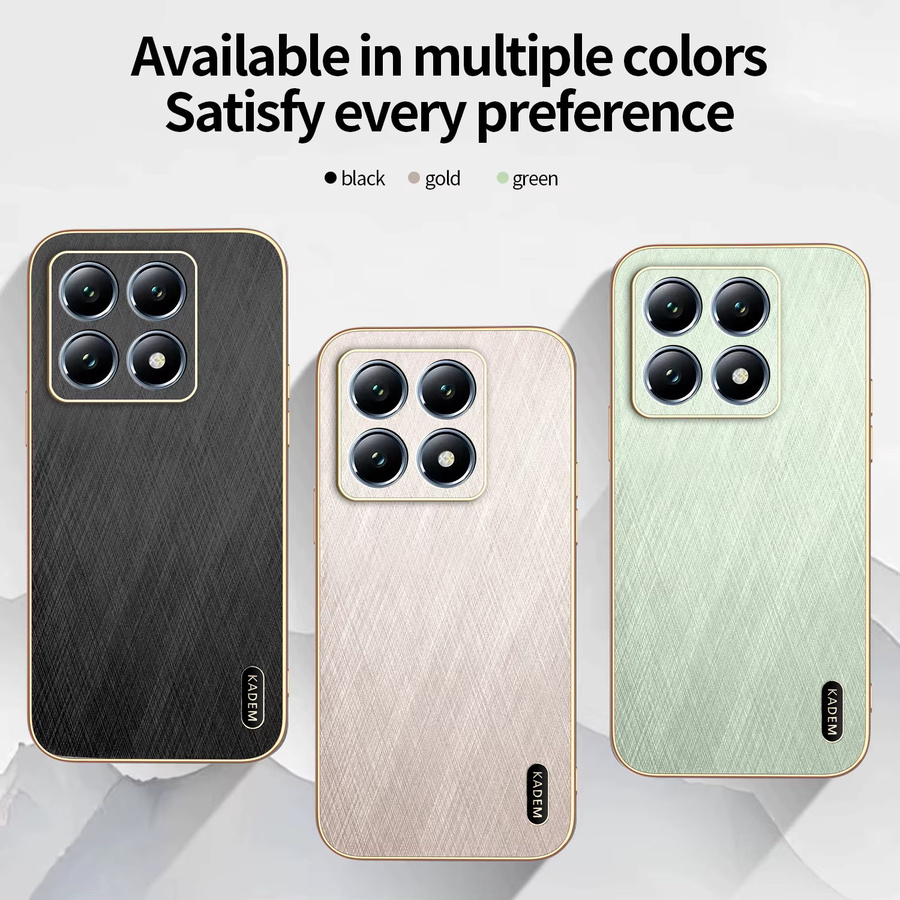Stoßfeste Luxus-Schutzhülle für Xiaomi POCO X7 Pro Redmi Note 14 15 15C aus PU-Leder in Gold und Grün - Bild 5