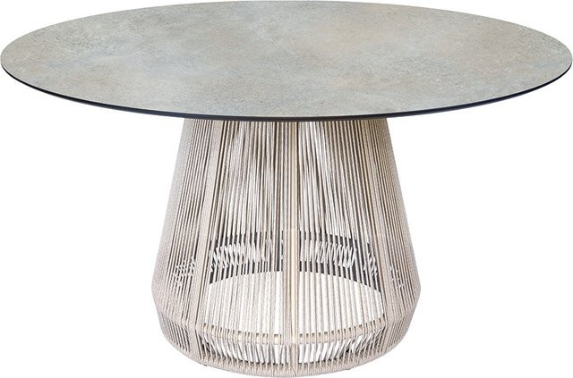 Stern Tisch Rhoda Ø 134 cm Aluminium in Greige mit Silverstar 2.0 Quartz Tischplatte - Bild 1