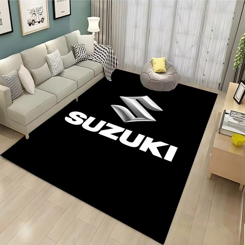 Rutschfeste Suzuki Motorrad-Fußmatte in Schwarz für Garage, Eingangsbereich oder Schlafzimmer - Bild 1