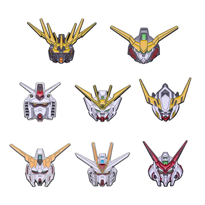 Bandai Gunda Roboter, Brosche, Metall, 8-teiliges Set, Bunt / Mehrfarbig - Bild 2