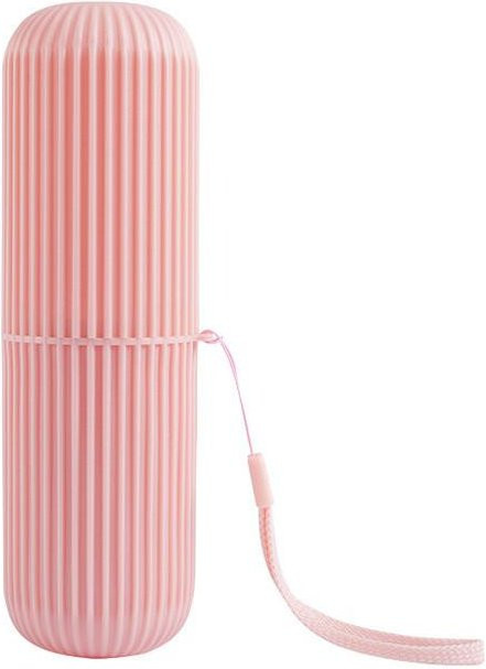 Yiran Furniture Tragbares Zahnbürsten-Etui mit Zahnpastahalter für Reise und Camping, Belüftet, Farben: Grün, Grau, Rosa - Bild 1