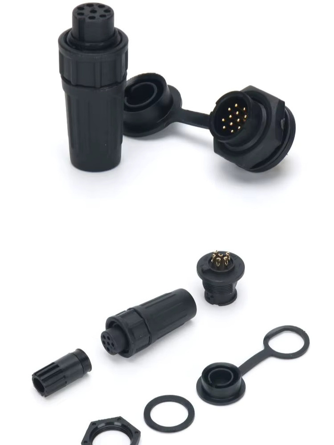 CNMAWAY 10-teiliges wasserdichtes Kunststoff-Steckverbinder-Set IP67 PY07 Z108 in Schwarz mit verschiedenen Pin-Größen von 2-polig bis 8-polig für elektrische Verkabelung - Bild 3