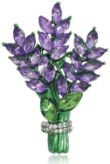 NATAWA Brosche, Strassblume, Lavendel, grün, Damen - Bild 1