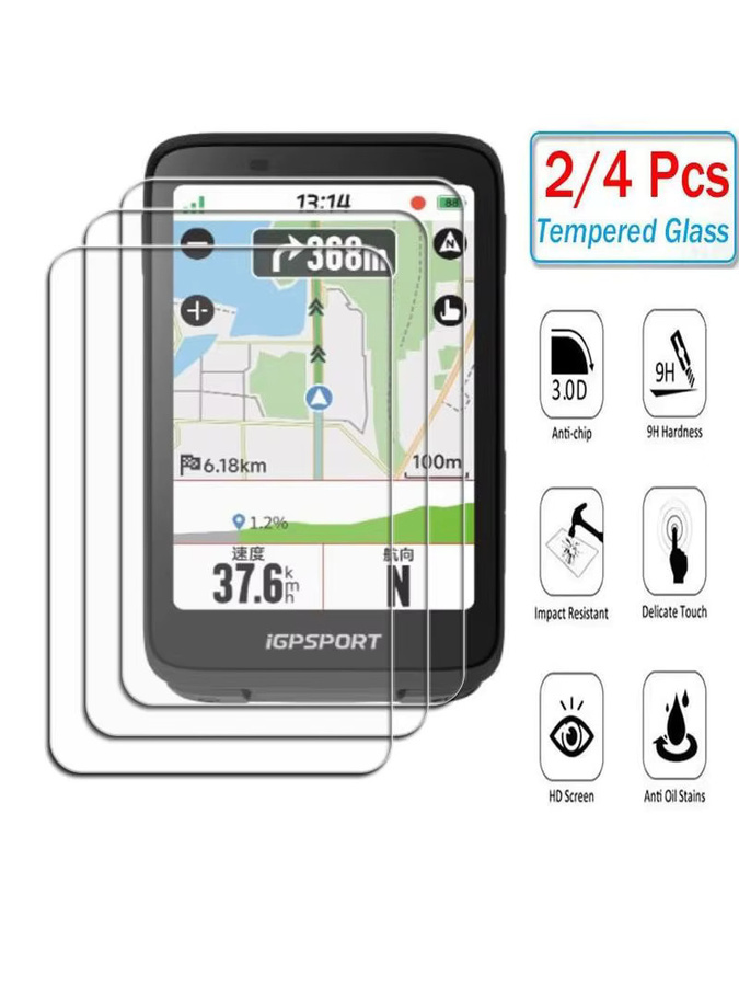 iGPSPORT 9H HD gehärtetes Glas Displayschutzfolie in Transparent für BiNavi iGS800 BSC200 BSC200s BSC300 BSC300T - Bild 5