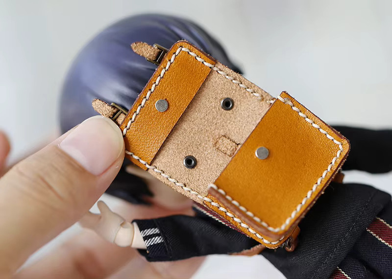 XiDonDon Obitsu11 BJD Puppen Zubehör Retro Schultasche brown - Bild 2