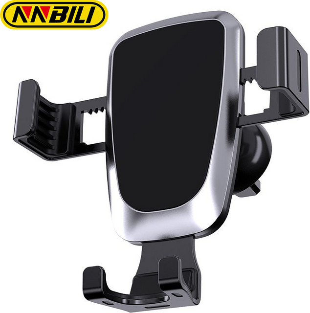 NNBILI Handyhalterung für das Auto mit Schwerkraftunterstützung und Lüftungsschlitzhalterung in Silber, universelle Navigation für dein iPhone - Bild 1