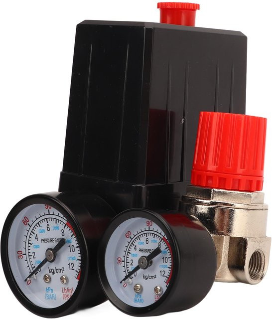Painter Luftkompressor Druckschalter Steuerventil-Kit aus Messing in Schwarz, 0-180 PSI - Bild 1