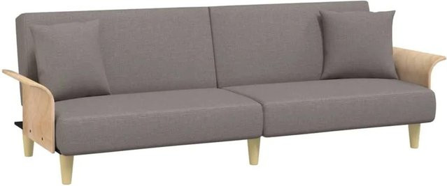 vidaXL Schlafsofa Click-Clack mit Armlehnen in Taupe aus Stoff und Massivholzrahmen, B/T/H: 224 x 89 x 70 cm - Bild 1