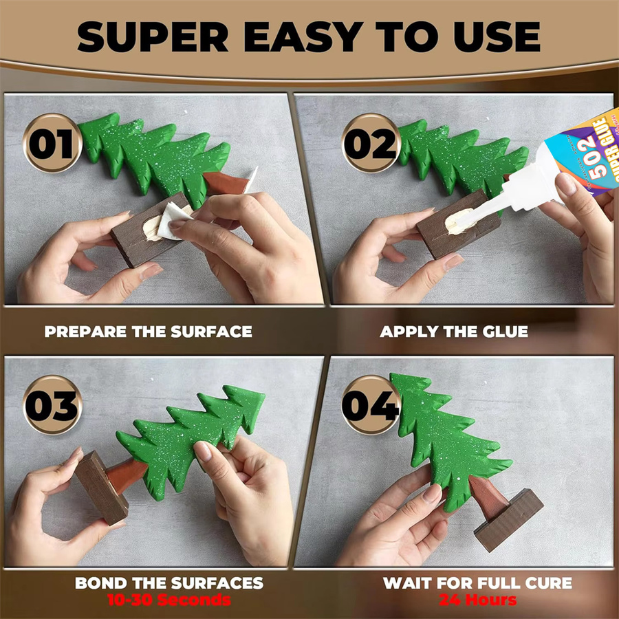 15 Stück YZAN 502 Super Strong Glue Sekundenkleber transparent für Leder, Gummi, Holz und Metall - Bild 5