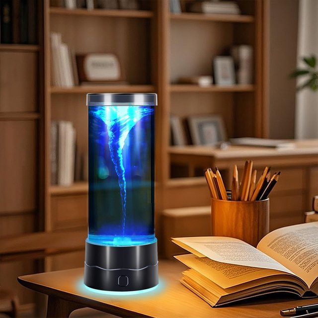 FRST LED Tornado Nachtlicht USB Mehrfarbige RGB Atmosphärenlampe Schwarz - Bild 1