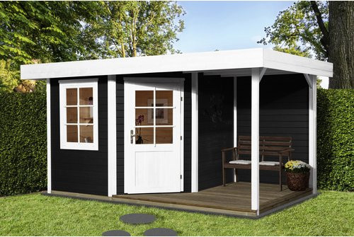 WEKA Gartenhaus 213 Plus Gr.2 A mit Flachdach aus europäischer Fichte in Anthrazit, B/H/T: 500 x 259 x 339 cm - Bild 3
