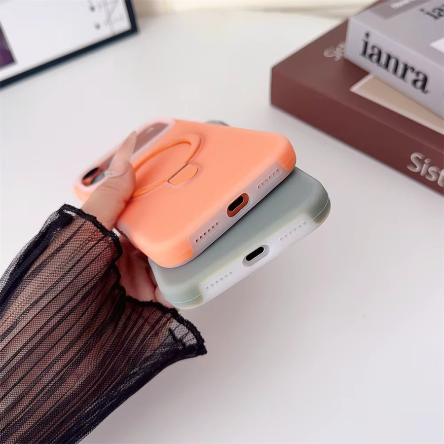 Xeber Silikon-Gelee-Matthalter Magnetische Hülle für iPhone 17, 16, 15, 14, 13 Pro Max mit Magsafe Kamera-Steuerknopf Abdeckung in Pink und Orange - Bild 3