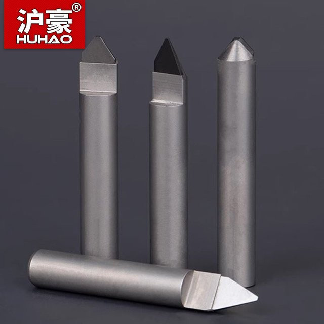 HUHAO V-förmiger Schaftfräser PCD Diamantfräser mit 6 mm Schaft für Stein, Granit und Marmor als CNC-Schnitzwerkzeug - Bild 1