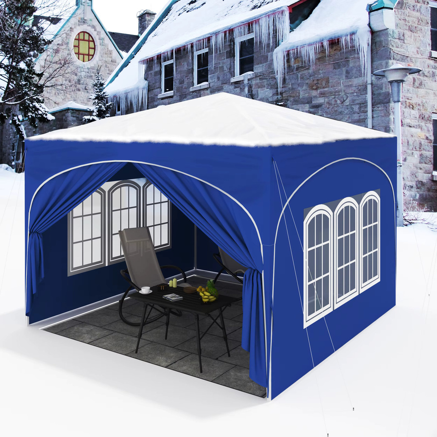 WOLTU Pavillon mit 4 Seitenwänden, zusammenklappbares Partyzelt mit UV-Schutz und Wasserabweisung, B/T: 300 x 300 cm, Höhe: 256 cm - Bild 1