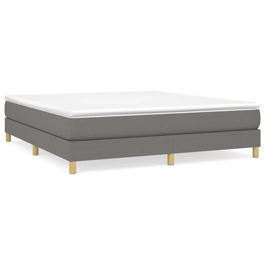 vidaXL Boxspringbett in Dunkelgrau mit Stoffbezug, B/T/H: 180 x 200 x 25 cm - Bild 2