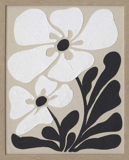 Art Universe Keilrahmenbild Boho Flowers in Beige und Weiß, B/H: 40 x 50 cm - Bild 1