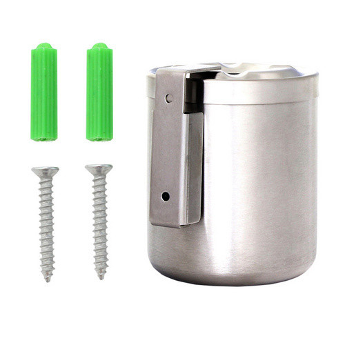 Rottner Wandaschenbecher Tresor aus Edelstahl in Edelstahlfarben und Grau, B: 10,2 cm, H: 12,5 cm - Bild 2