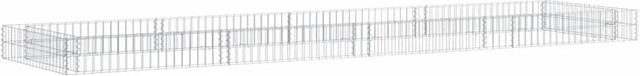 Furnicato Gabionen-Hochbeet aus verzinktem Stahl in Silber, B/T/H: 400 x 100 x 20 cm - Bild 1