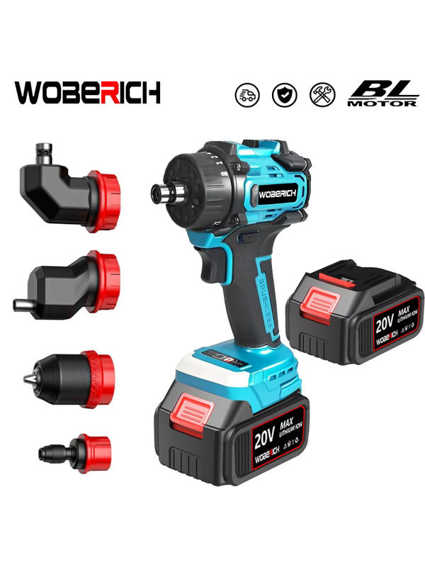 WOBERICH 5-in-1 Bürstenloser Akku-Bohrschrauber und Schlagbohrmaschine als Multifunktions-Elektrowerkzeug für 18V-21V Akkus - Bild 7