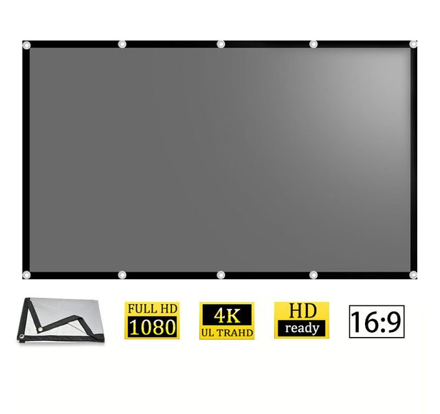 Tragbare Metall-Anti-Licht-Leinwand für Heimkino und Büro mit Haken, 60-133 Zoll für Tageslichtprojektion - Bild 1