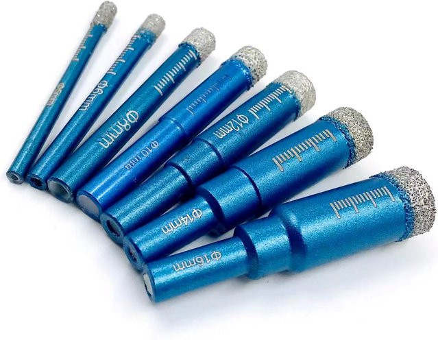 RSMXYO Lötbohrerdurchmesser 6 mm Trockenbohrer als Tassensäge für Keramik, Porzellan, Marmor, Granit und Fliesen, Lochsägenschneider mit rundem Schaft, Blau - Bild 1