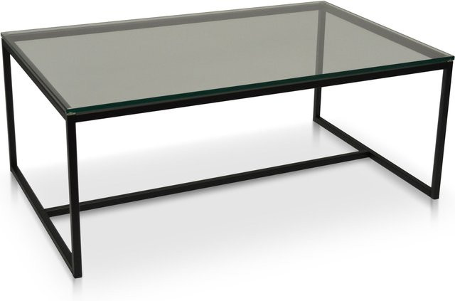 Couchtisch 8110SR von HASSE in Schwarz mit Rauchglas und modernem Design, B/T/H: 110 x 70 x 44 cm - Bild 1