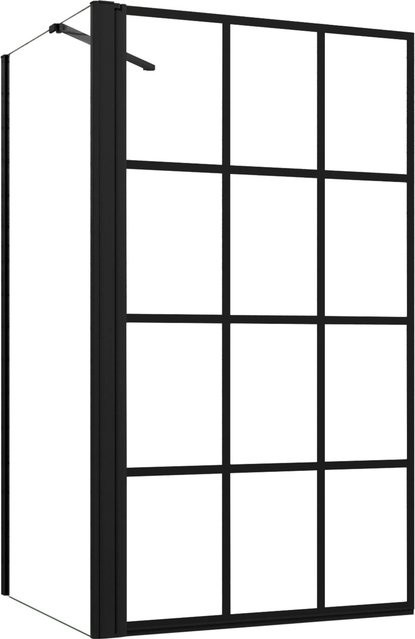 AICA Badewannenfaltwand mit Seitenwand in Schwarz und Transparent, Glas, B: 80 cm, T: 75 cm, H: 140 cm - Bild 1