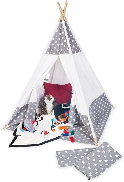 Pinolino Kinder Zelt Tipi Jakara Premium in Multicolour aus Baumwoll-Mix mit Kiefergestell B: 155 cm, T: 120 cm, H: 129 cm - Bild 1